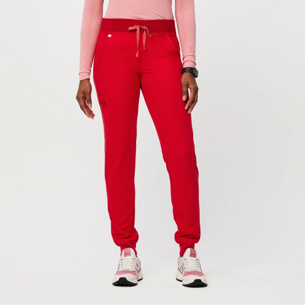 Figs Women's Red Track Jogger Pants